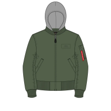 Alpha Industries MA-1 TT Hood - dark green férfi kabát, dzseki