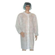 Alpha Látogató köpeny egyszerhasználatos PP zipzáros fehér 110x75cm, 42g, XL munkaruha