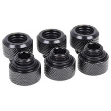 AlphaCool G1/4 - 16/10mm Vízcső csatlakozó szett - Fekete (6db) hűtés