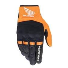Alpinestars Copper Honda kollekció 2024 motoros kesztyű fekete-narancssárga motoros kesztyű
