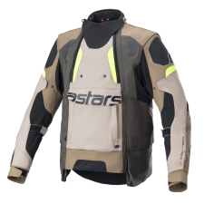 Alpinestars Halo Drystar motoros kabát khaki-bézs-fluo sárga motoros kabát