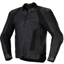 Alpinestars Missile 3 motoros bőrkabát teljes fekete motoros kabát