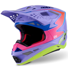 Alpinestars S-M10 JETT LAWRENCE R01 motokrossz bukósisak lila-fluo rózsaszín-fluo sárga bukósisak