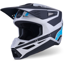 Alpinestars S-M3 Heat motokrossz bukósisak matt ezüst-kék-fekete bukósisak