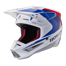 Alpinestars S-M5 Honda kollekció 2024 motokrossz bukósisak fehér-kék-piros bukósisak