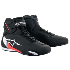 Alpinestars Sector motorkerékpár csizma fekete-fehér-fluo piros motoros csizma
