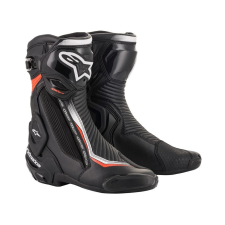 Alpinestars SMX Plus 2 motoros csizma fekete-fehér-fluo piros motoros csizma