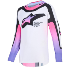 Alpinestars Supertech Vista Ifjúsági Gyerek Motocross Mez Fehér-Lila-Fekete motocross mez