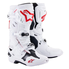 Alpinestars Tech 10 Supervented perforált motoros csizma fehér-piros-fekete motoros csizma
