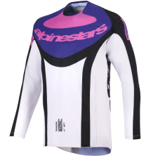 Alpinestars Techstar Knif motokrossz mez fekete-világosszürke-lila motocross mez