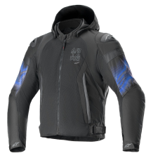 Alpinestars Zaca Air Venom Waterproof motoros kabát fekete-fluo kék motoros kabát