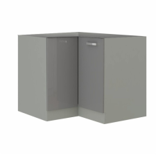  Alsó sarokszekrény, szürke/szürke extra magasfényű, PRADO 90/90 DN ZB bútor