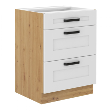  Alsó szekrény, fehér/artisan tölgy, LULA 60 D 3S BB bútor
