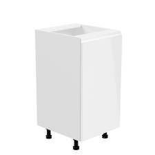  Alsószekrény, fehér/fehér extra magasfényű, jobbos, AURORA D40 bútor