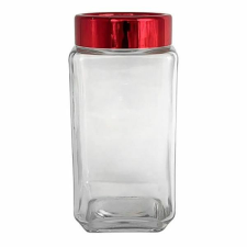 Altom négyzetalakú tárolóüveg piros színű fém tetővel - 1000 ml papírárú, csomagoló és tárolóeszköz