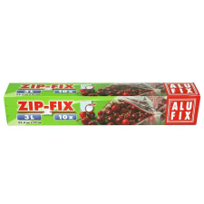 ALUFIX Cipzáras zacskó, 3 l, ALUFIX "Zipp Fix" papírárú, csomagoló és tárolóeszköz