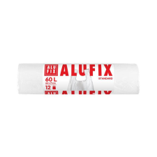 ALUFIX Szemeteszsák, köthető füllel, 60 l, 12 db, 63x71 cm, 10 µ, ALUFIX, fehér tisztító- és takarítószer, higiénia