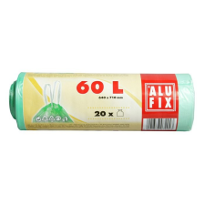 ALUFIX Szemeteszsák, zárószalagos, 60 l, 20 db, ALUFIX papírárú, csomagoló és tárolóeszköz