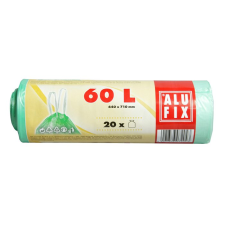 ALUFIX Zárószalagos szemeteszsák 60 l (20 db / tekercs) - Zöld (MSZH60UNI) tisztító- és takarítószer, higiénia