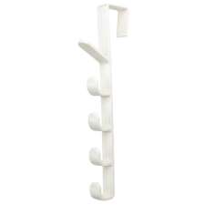 Alum ajtóakasztó kampókkal - 28 cm, fehér bútor