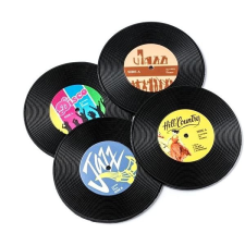 Alum poháralátét, 4db, Vinyl Retro konyhai eszköz