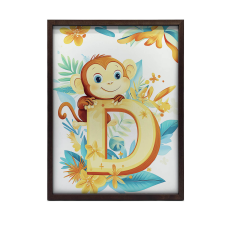 ALUMÍNIUM KERETES FALI PLAKÁT D BETŰVEL 60X90 CM MONKEY grafika, keretezett kép
