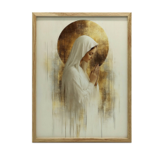 ALUMÍNIUM KERETES FALI PLAKÁT IMÁDSÁG CSENDBEN MÁRIA 50x70 CM grafika, keretezett kép