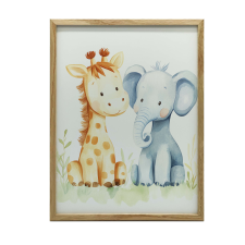  ALUMÍNIUM KERETES FALI PLAKÁT JUNGLE FRIENDS 60x90 CM grafika, keretezett kép