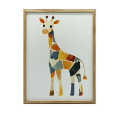  ALUMÍNIUM KERETES FALI PLAKÁT ZSIRÁF GEOMETRIA 70x100cm grafika, keretezett kép