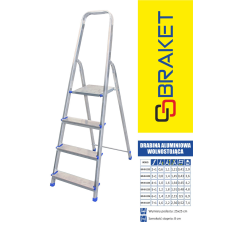  ALUMÍNIUM LÉTRA SZABADON ÁLLÓ 191CM 5 FOK+PLATFORM létra és állvány