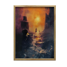 ALUMÍNÍV KERETES FALI PLAKÁT PIRATE ADVENTURE 40x50 CM grafika, keretezett kép