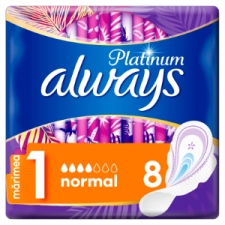 Always Platinum Normal (1-Es Méret) Szárnyas Egészségügyi Betét, 8 db intim higiénia