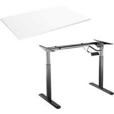 AlzaErgo Table ET2 fekete + TTE-03 160x80cm fehér laminált asztallap íróasztal
