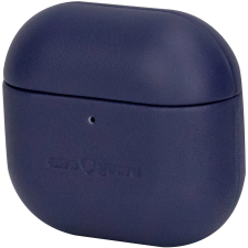 AlzaGuard Genuine Leather AirPods 4 kék tok fülhallgató, fejhallgató tok