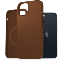 AlzaGuard Genuine Leather iPhone 13 MagSafe nyeregbarna tok (AGD-GLCM0003C) tok és táska