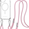 AlzaGuard Luxe Detach Lanyard Case Compatible with MagSafe for iPhone 14 rózsaszín tok