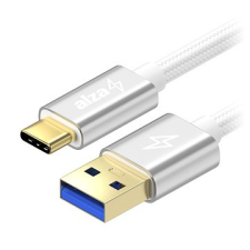 AlzaPower AluCore USB-C 3.1 Gen1, 1m ezüst kábel és adapter