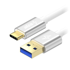 AlzaPower AluCore USB-C 3.1 Gen1, 2m ezüst kábel és adapter