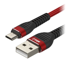 AlzaPower CompactCore USB-A to Micro USB 1m, piros kábel és adapter
