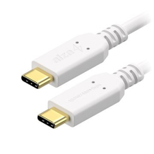 AlzaPower Core USB-C / USB-C 2.0, 5A, 100W, 1m fehér kábel és adapter