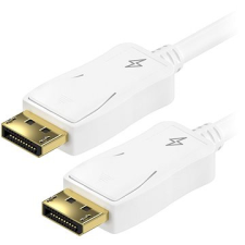 AlzaPower DisplayPort-ról (M) DisplayPort-ra (M), összekötő, 1,5m, fehér kábel és adapter