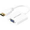 AlzaPower HDMI (M) to VGA (F) with 3.5mm Jack - fehér