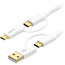 AlzaPower MultiCore 4in1 USB 60W 480Mbps 2m fehér kábel és adapter