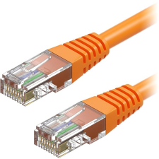 AlzaPower Patch CAT5E UTP 0,5m, narancssárga kábel és adapter