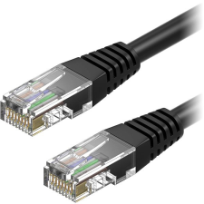 AlzaPower Patch CAT5E UTP 10m, fekete kábel és adapter
