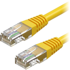 AlzaPower Patch CAT5E UTP 2m, sárga kábel és adapter