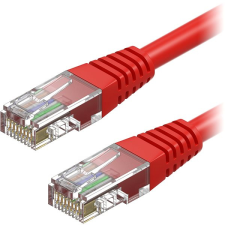 AlzaPower Patch CAT5E UTP 3m, piros kábel és adapter