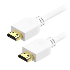 AlzaPower Premium HDMI 2.0 High Speed 4K 3m fehér kábel és adapter