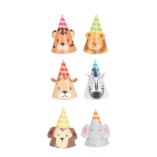 AM/63 Gyerek party kalap állatokkal 8 db/csomag party kellék