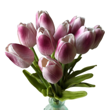 Amarillis Tulipán csokor - fehér - lila dekorációs kellék